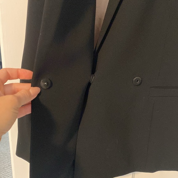 Strenesse women’s size 4 black tailored sleeveless blazer double button closure - Picture 6 of 7